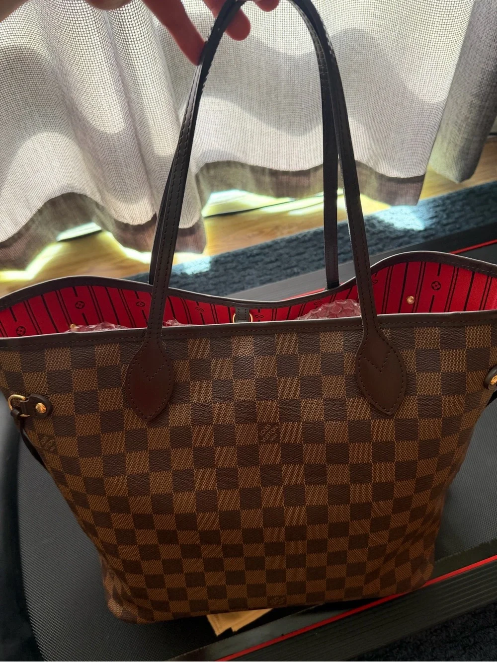 Preloved Authentic Louis Vuitton Damere Ebene Neverfull MM W/Dustbag Very Clean